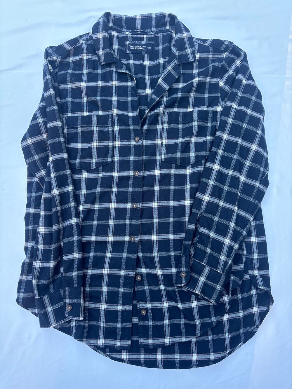 Women’s Boyfriend by Abercrombie and Fitch soft flannel A&F size Large plaid‎
